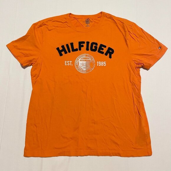 Tommy Hilfiger Orange Tshirt Mens Size Large Shirt - Picture 15 of 15